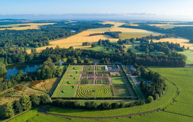 Drone picture of the Gordon Castle walled garden