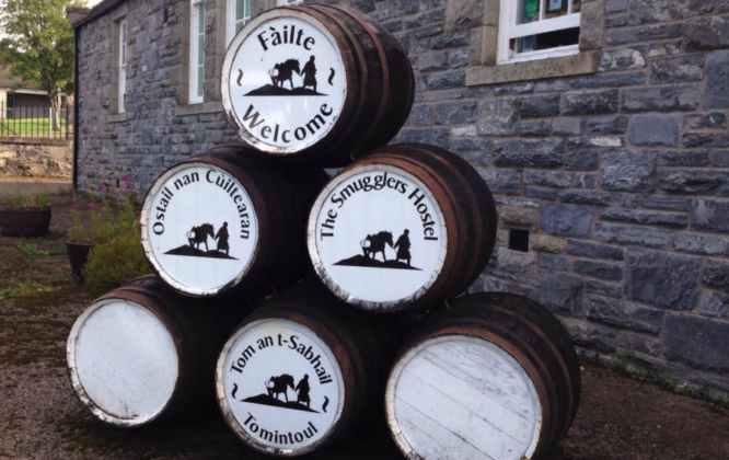 Barrels outside the Smugglers Hostel