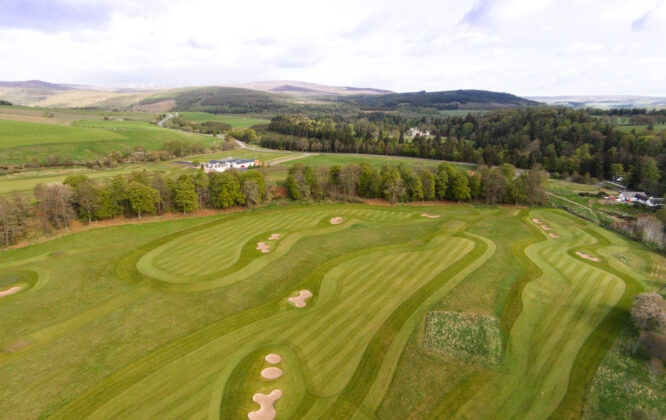 Drone shot of Ballindalloch castle