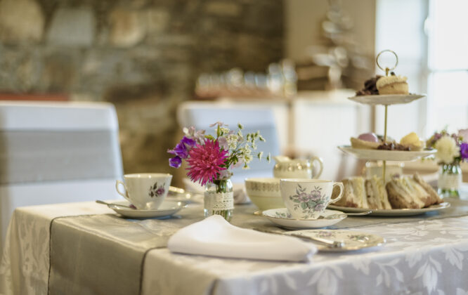 Picture of afternoon tea at Dava Schoolhouse