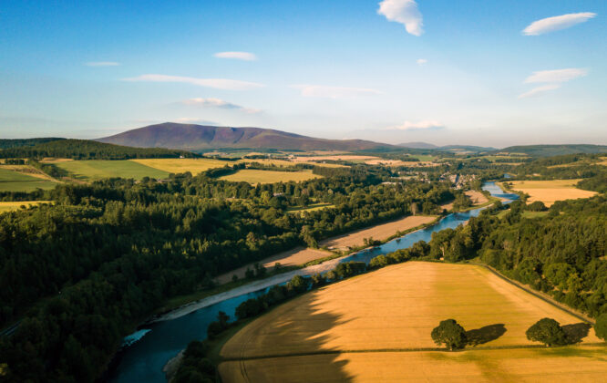 Ariel View of Aberlour and the River Spey