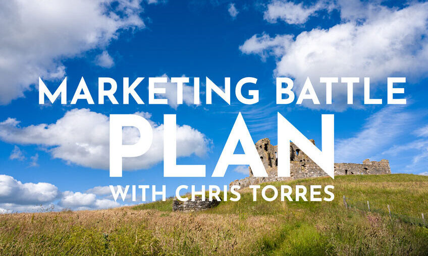 Marketing Battle plan header with castle image in the background