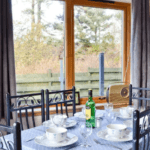 Mountain View Holiday Home Dining Room with view