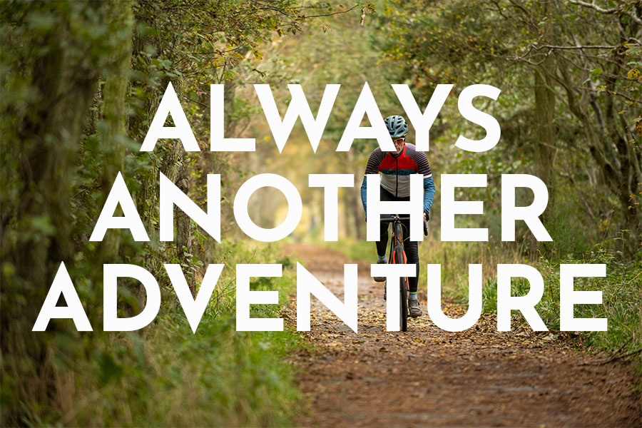 Always Another Adventure Header Image with a man on a bike