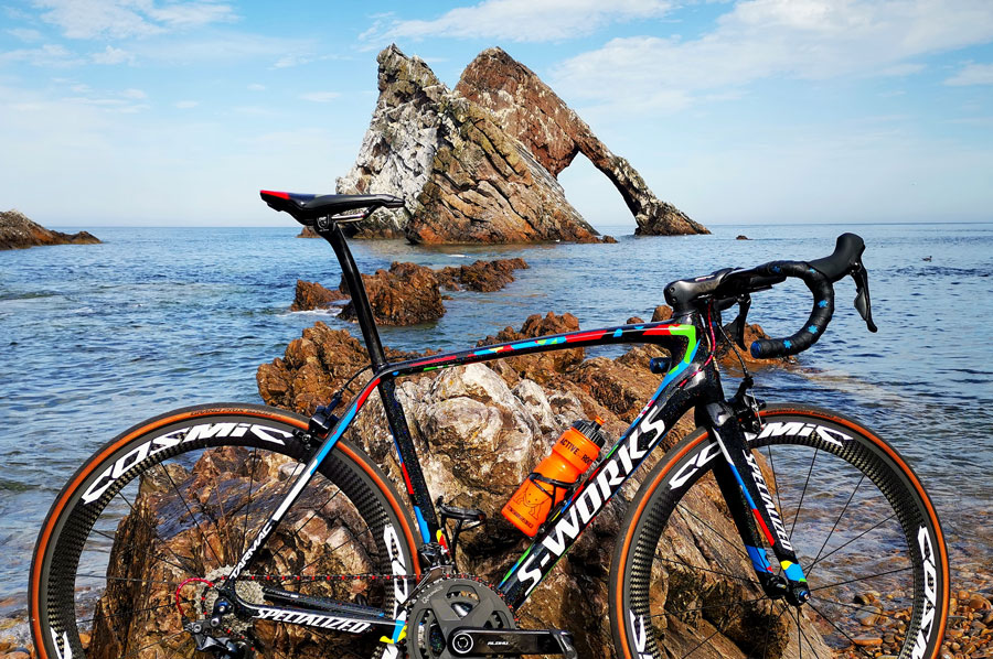 a bike in front of the bow fiddle rock