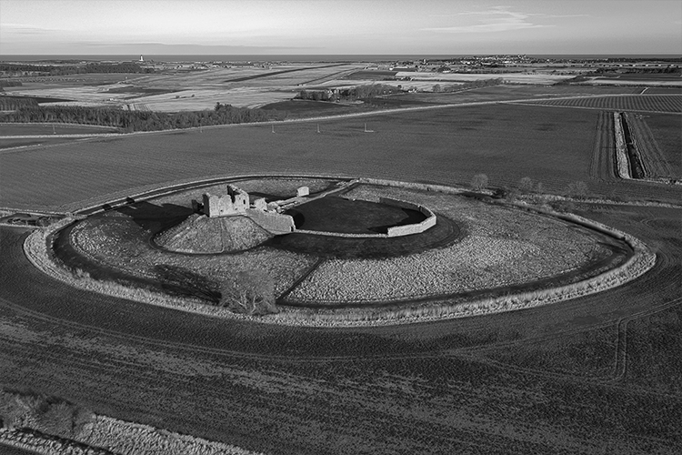 Duffus Castle from above