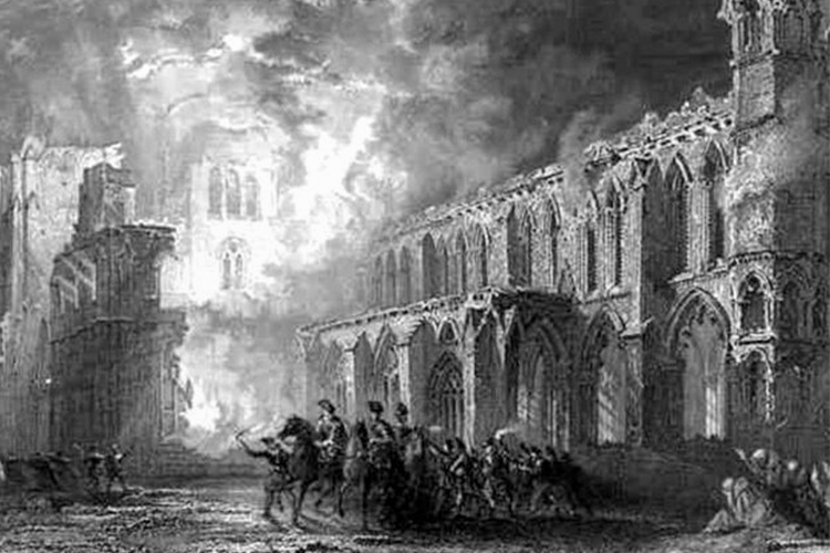Elgin Cathedral Burning Painting