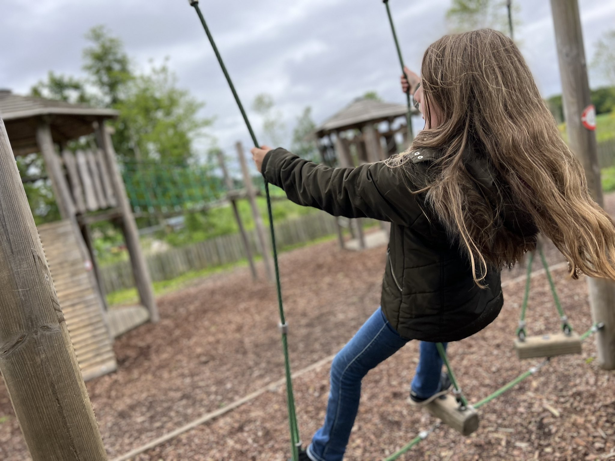 a girl on a swing