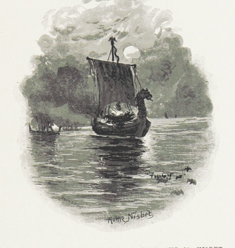 Viking Row Boat Illustration