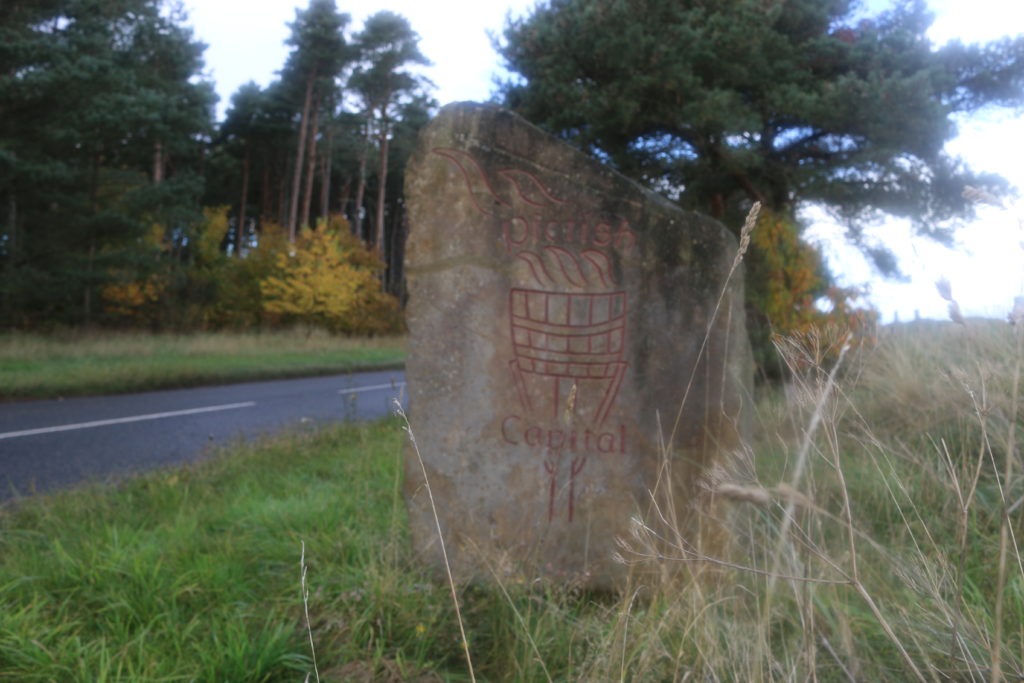Pictish stone outside burghead
