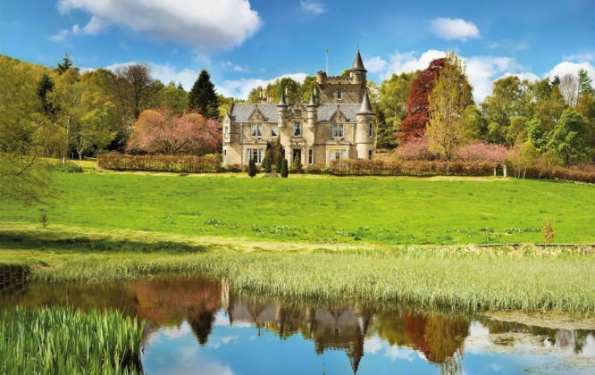 Rothes Glen across a pond