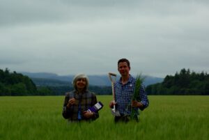 Picture of Linda Bruce and Steven Smith at Byres farm in Fochabers