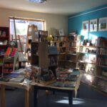 Picture of books at Spindrift shop in Tomintoul