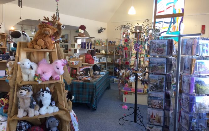 Toys at the Spindrift shop in Tomintoul