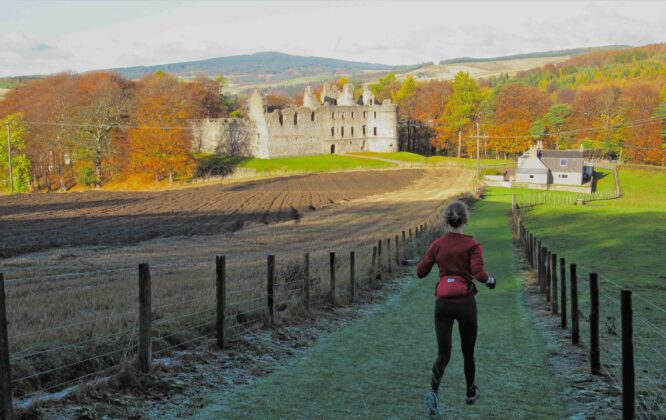 Picture of girl running in Dufftown