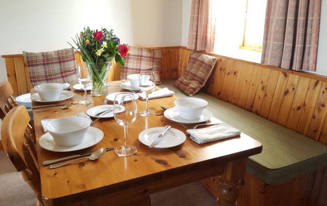 Dining area at Carden Holiday Cottage